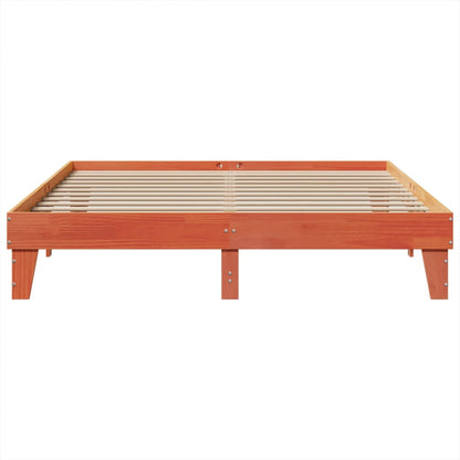 Cadre de lit sans matelas cire marron 180x200cm bois pin massif