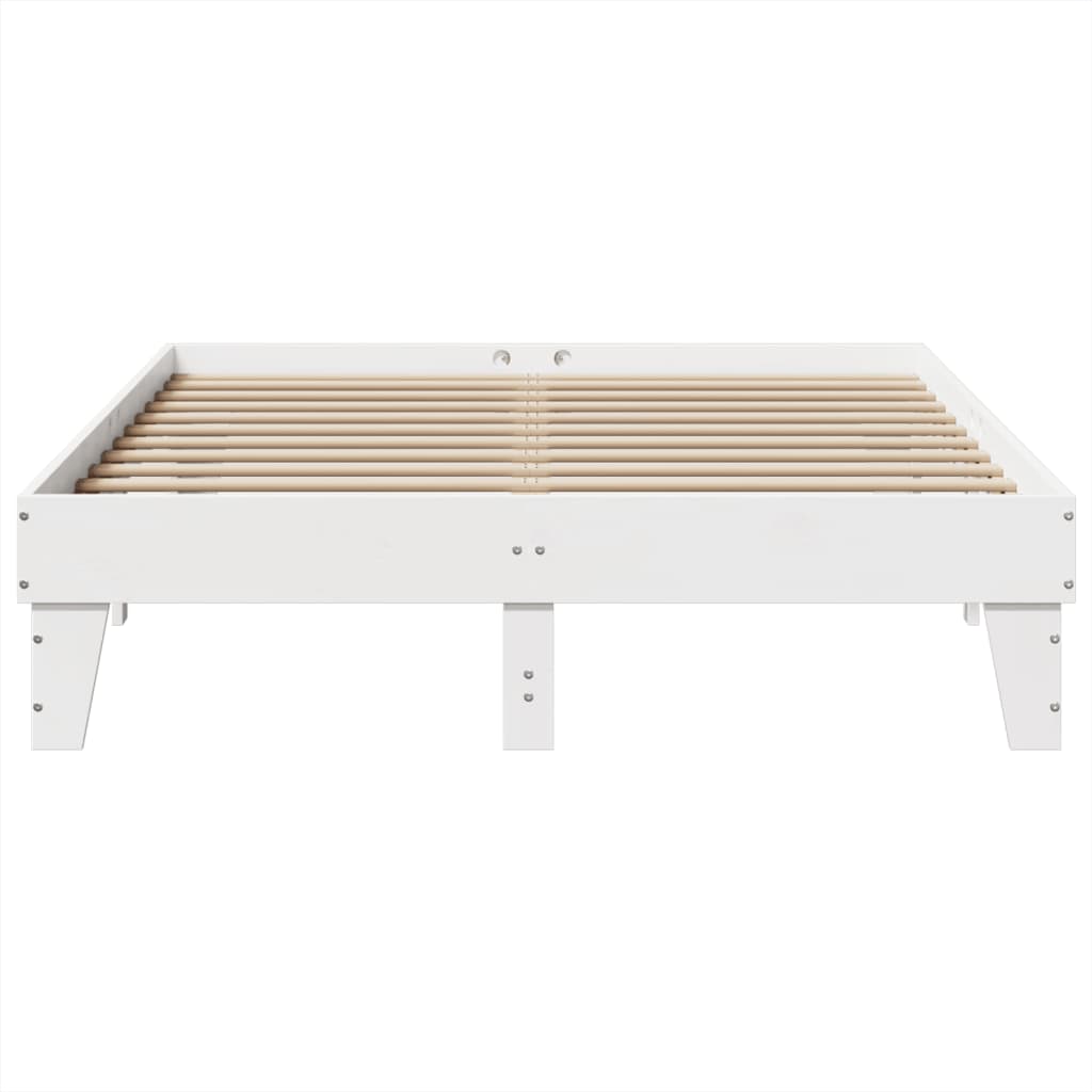 Cadre de lit sans matelas blanc 160x200 cm bois de pin massif