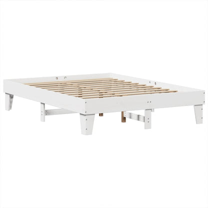 Cadre de lit sans matelas blanc 160x200 cm bois de pin massif