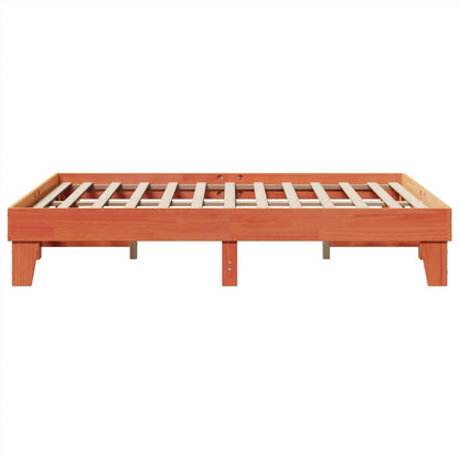 Cadre de lit sans matelas cire marron 160x200cm bois pin massif