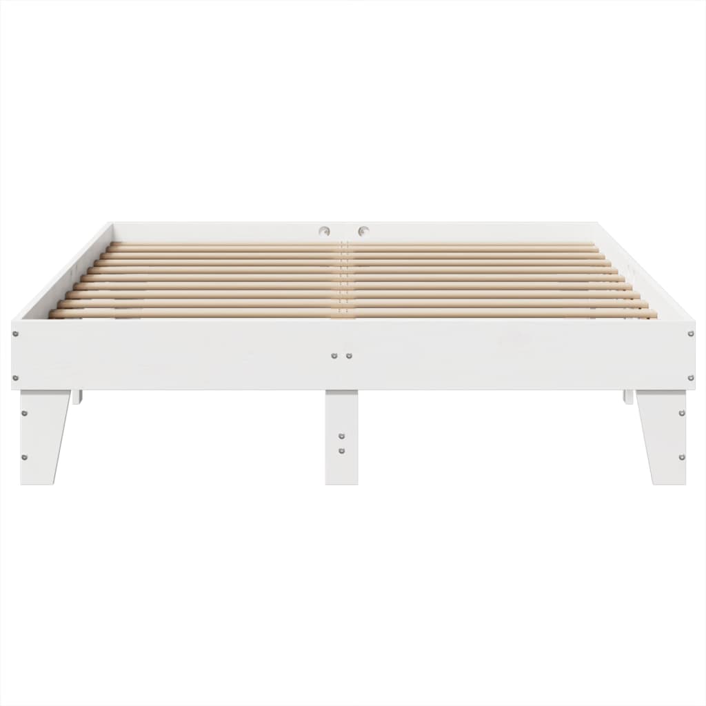 Cadre de lit sans matelas blanc 150x200 cm bois de pin massif