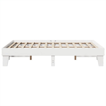 Cadre de lit sans matelas blanc 150x200 cm bois de pin massif