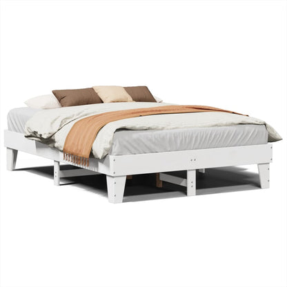 Cadre de lit sans matelas blanc 140x200 cm bois de pin massif