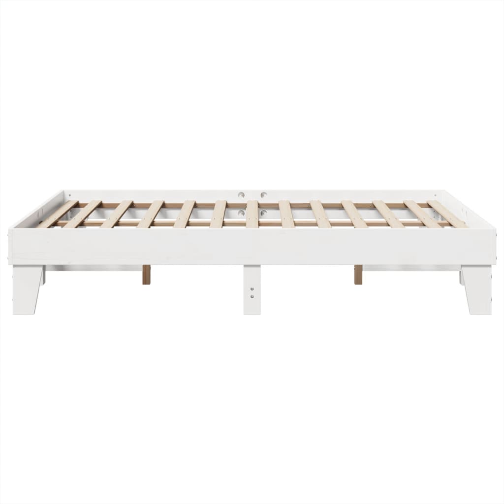 Cadre de lit sans matelas blanc 140x200 cm bois de pin massif