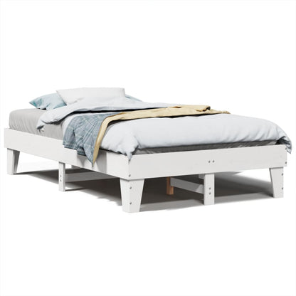 Cadre de lit sans matelas blanc 120x200 cm bois de pin massif