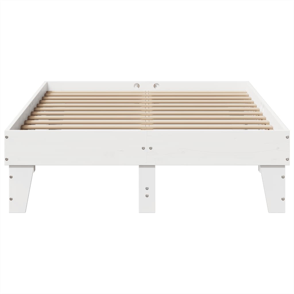 Cadre de lit sans matelas blanc 120x200 cm bois de pin massif