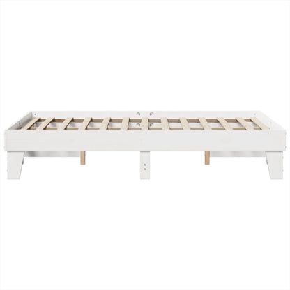 Cadre de lit sans matelas blanc 120x200 cm bois de pin massif