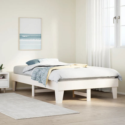 Cadre de lit sans matelas blanc 120x200 cm bois de pin massif