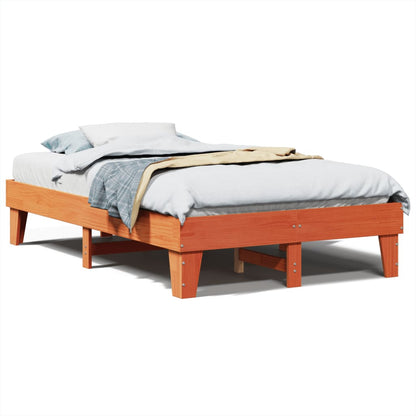 Cadre de lit sans matelas cire marron 120x200cm bois pin massif