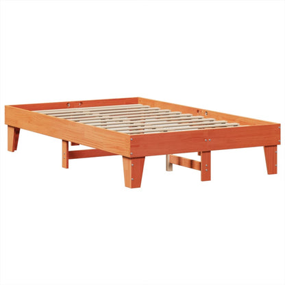 Cadre de lit sans matelas cire marron 120x200cm bois pin massif