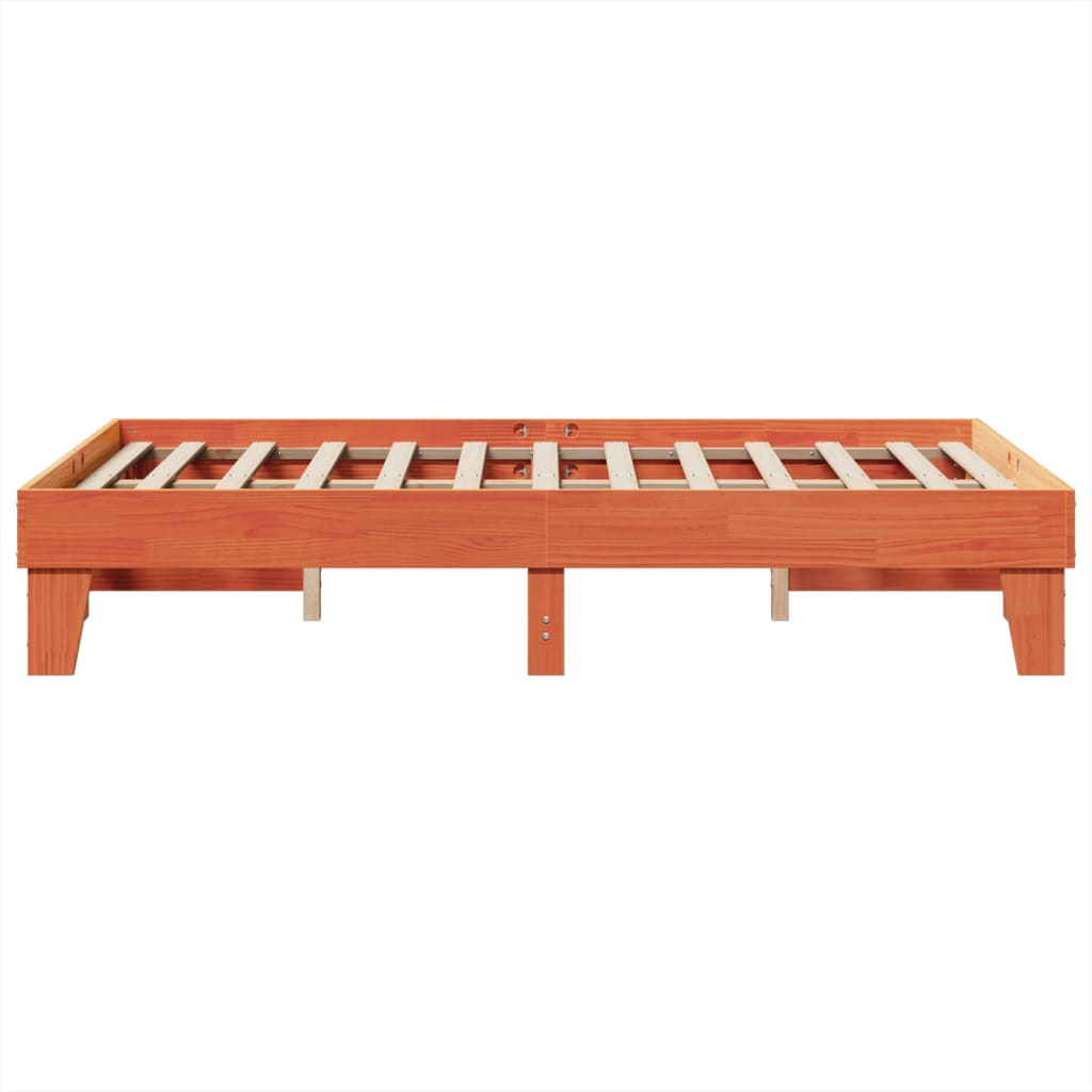 Cadre de lit sans matelas cire marron 120x200cm bois pin massif