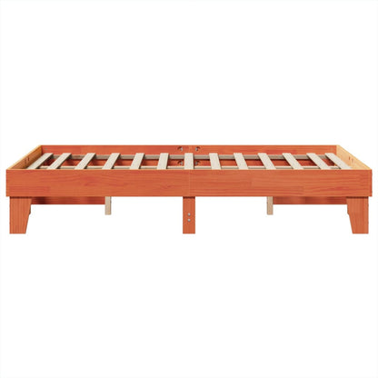 Cadre de lit sans matelas cire marron 120x200cm bois pin massif