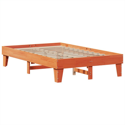 Cadre de lit sans matelas cire marron 120x200cm bois pin massif