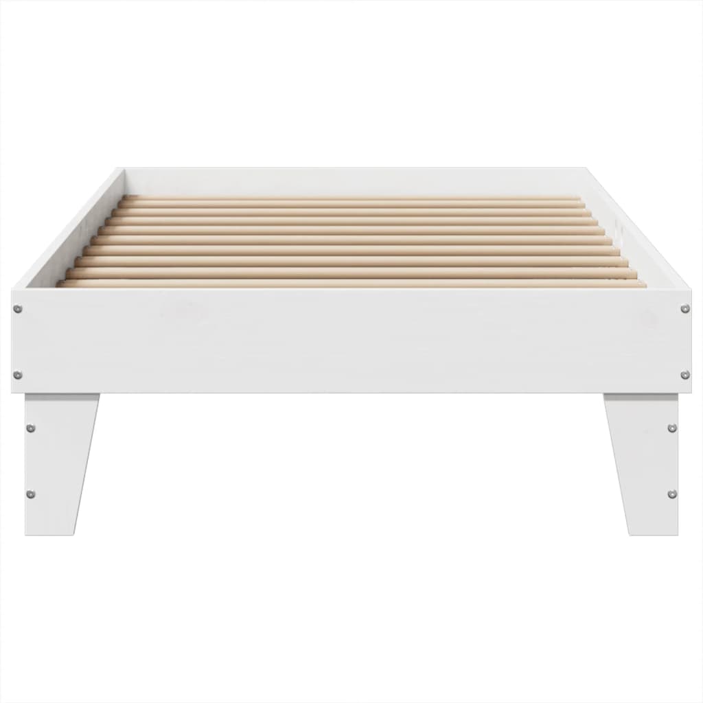 Cadre de lit sans matelas blanc 100x200 cm bois de pin massif