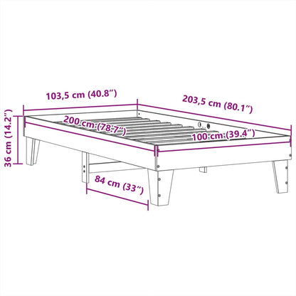 Cadre de lit sans matelas cire marron 100x200cm bois pin massif