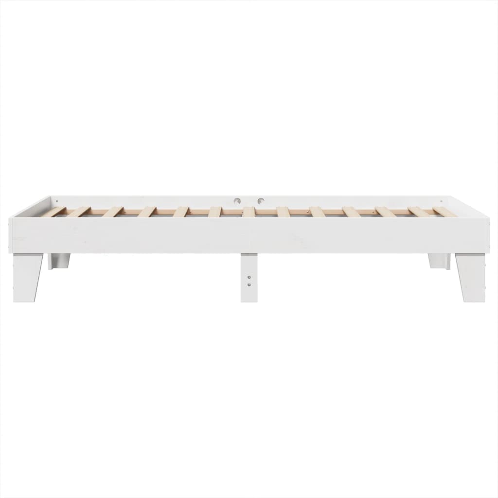 Cadre de lit sans matelas blanc 90x200 cm bois de pin massif