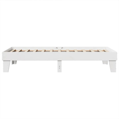 Cadre de lit sans matelas blanc 90x200 cm bois de pin massif