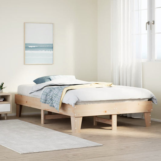 Cadre de lit sans matelas 135x190 cm bois de pin massif