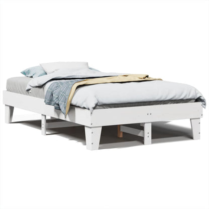 Cadre de lit sans matelas blanc 120x190 cm bois de pin massif