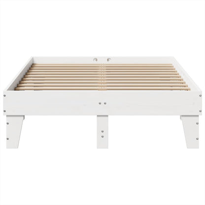 Cadre de lit sans matelas blanc 120x190 cm bois de pin massif