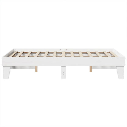 Cadre de lit sans matelas blanc 120x190 cm bois de pin massif