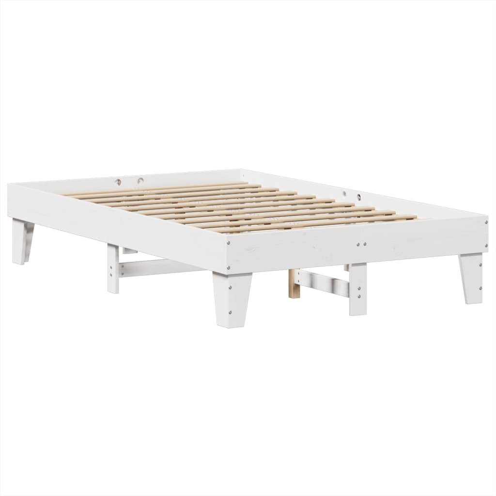 Cadre de lit sans matelas blanc 120x190 cm bois de pin massif