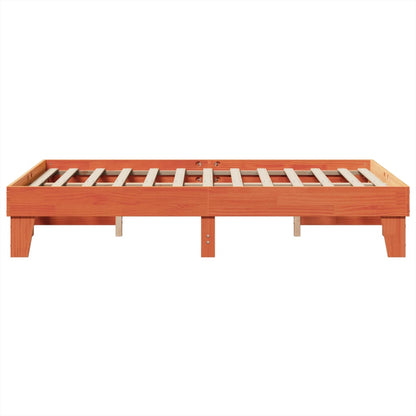 Cadre de lit sans matelas cire marron 120x190cm bois pin massif