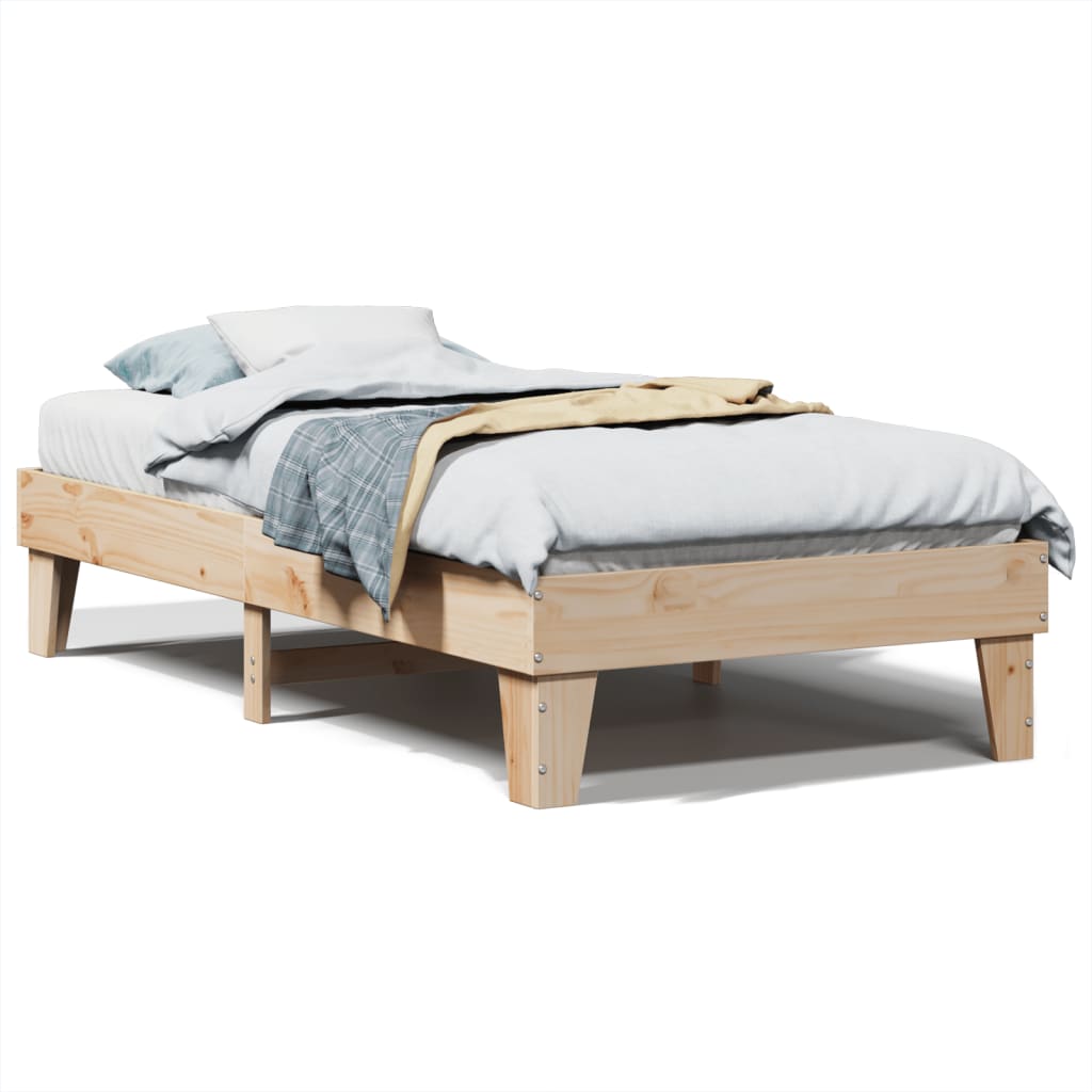 Cadre de lit sans matelas 90x190 cm bois de pin massif