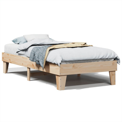 Cadre de lit sans matelas 75x190 cm bois de pin massif