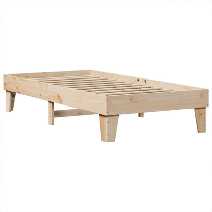 Cadre de lit sans matelas 75x190 cm bois de pin massif