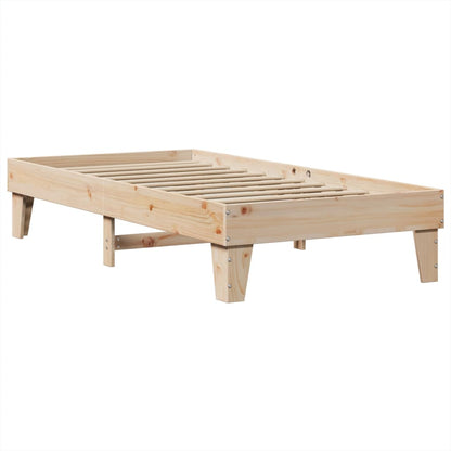 Cadre de lit sans matelas 75x190 cm bois de pin massif