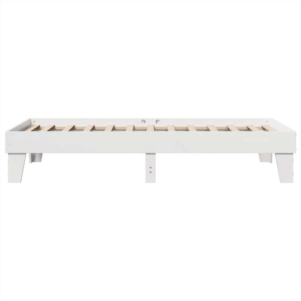 Cadre de lit sans matelas blanc 75x190 cm bois de pin massif