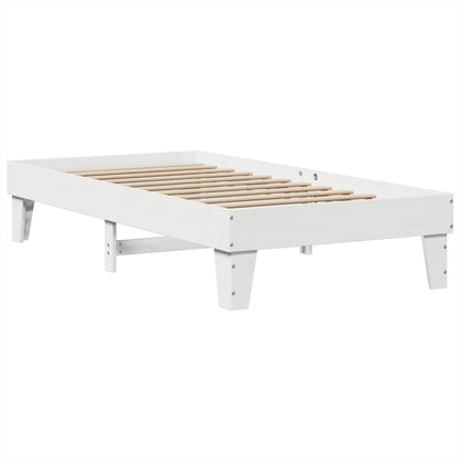 Cadre de lit sans matelas blanc 75x190 cm bois de pin massif