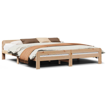 Cadre de lit sans matelas 200x200 cm bois massif de pin