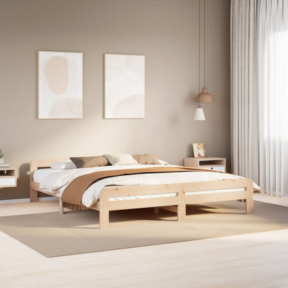 Cadre de lit sans matelas 200x200 cm bois massif de pin