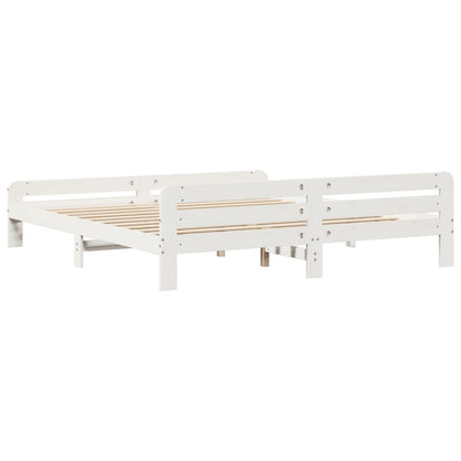 Cadre de lit sans matelas blanc 180x200 cm bois massif de pin