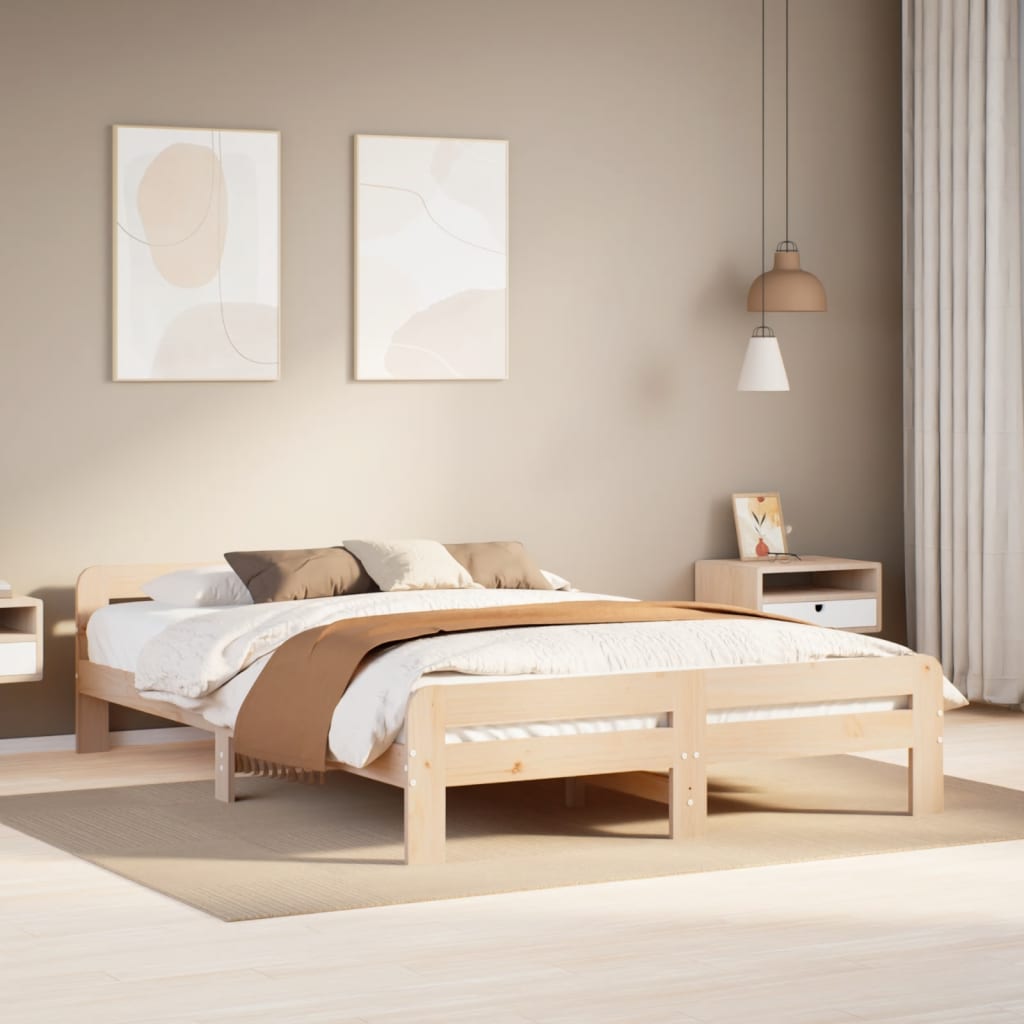 Cadre de lit sans matelas 160x200 cm bois massif de pin