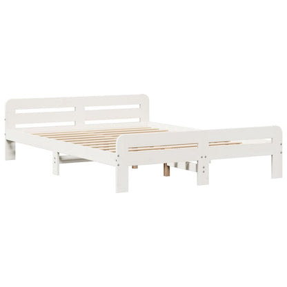 Cadre de lit sans matelas blanc 160x200 cm bois de pin massif