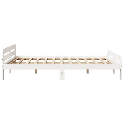 Cadre de lit sans matelas blanc 160x200 cm bois de pin massif