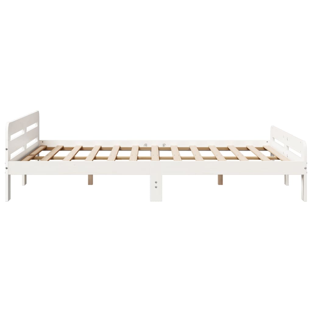 Cadre de lit sans matelas blanc 140x200 cm bois de pin massif