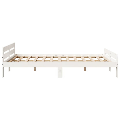 Cadre de lit sans matelas blanc 140x200 cm bois de pin massif