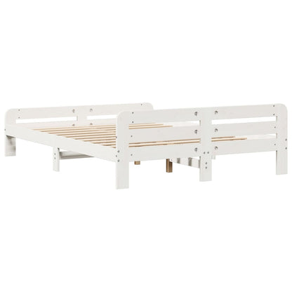 Cadre de lit sans matelas blanc 140x200 cm bois de pin massif