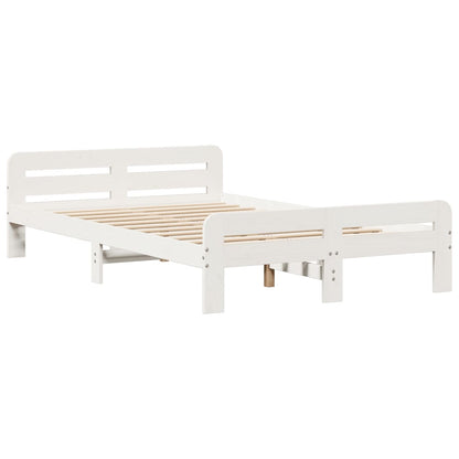 Cadre de lit sans matelas blanc 120x200 cm bois de pin massif