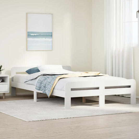 Cadre de lit sans matelas blanc 120x200 cm bois de pin massif