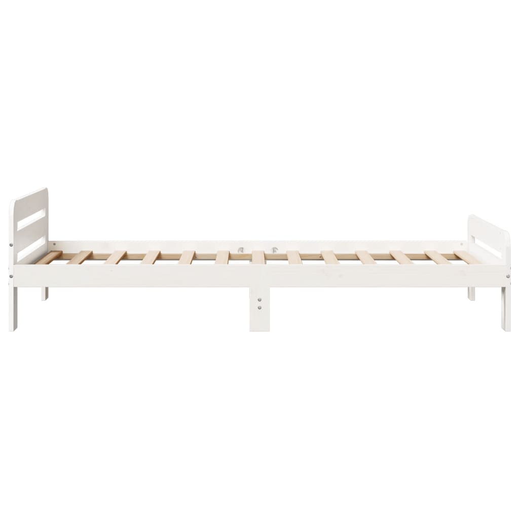 Cadre de lit sans matelas blanc 100x200 cm bois de pin massif