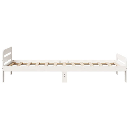 Cadre de lit sans matelas blanc 90x200 cm bois de pin massif