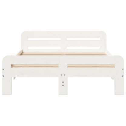 Cadre de lit sans matelas blanc 135x190 cm bois de pin massif