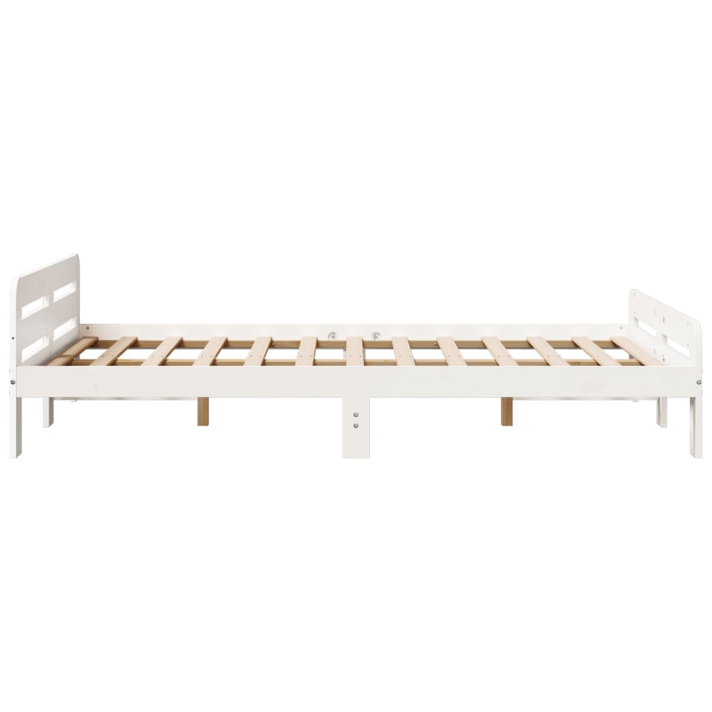 Cadre de lit sans matelas blanc 135x190 cm bois de pin massif