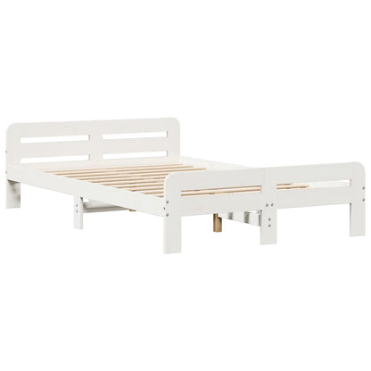 Cadre de lit sans matelas blanc 120x190 cm bois de pin massif