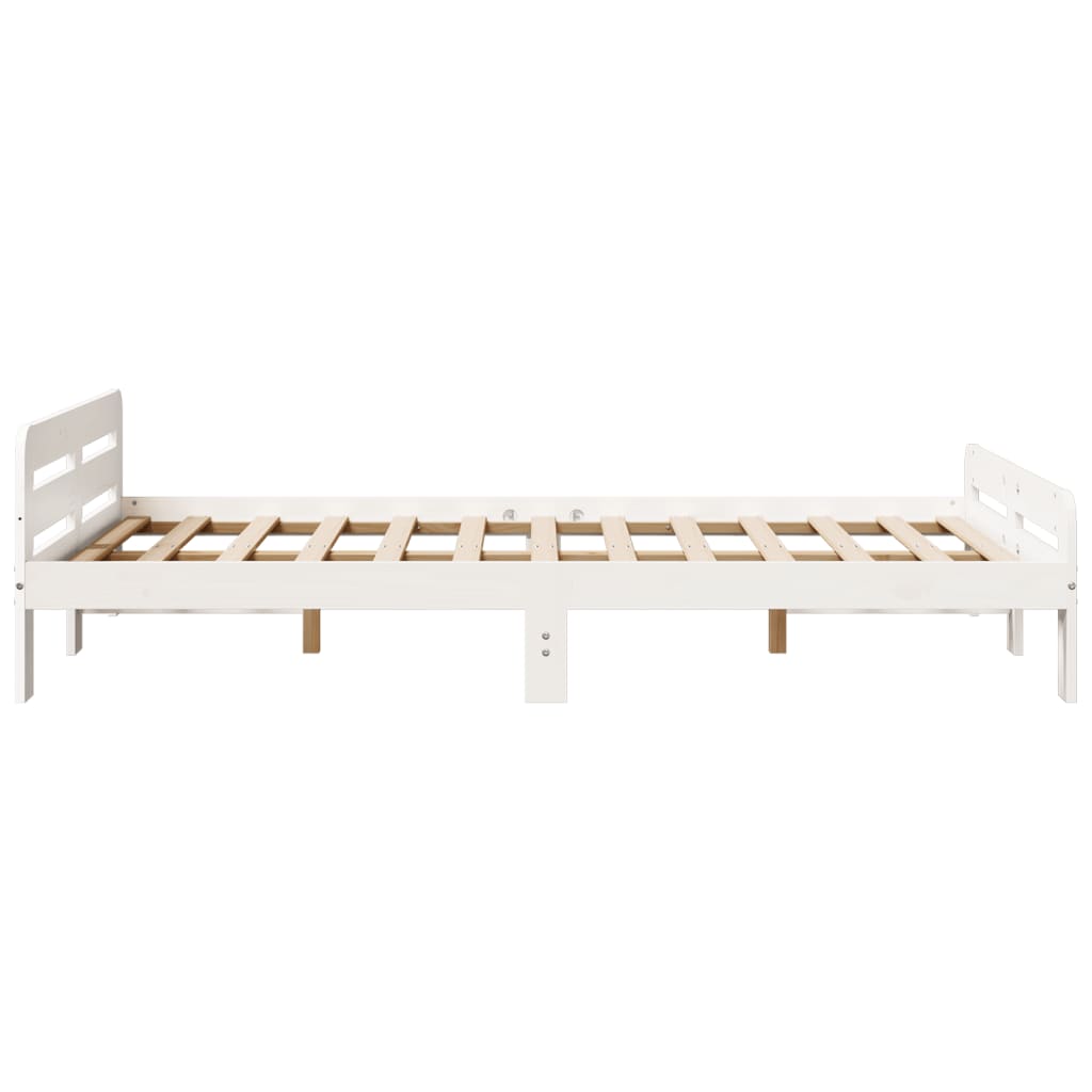 Cadre de lit sans matelas blanc 120x190 cm bois de pin massif